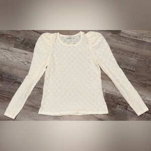 Women's Cream Long Sleeve Shirt Size Large Brand-Loft